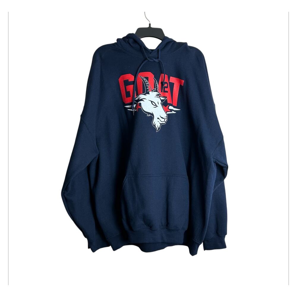 Gildan 3XL New England Patriots Hoodie Sweatshirt Men's Navy Blue Goat